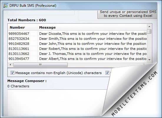 Contact for PC to Mobile SMS software